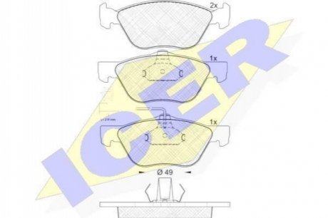 Комплект тормозных колодок, дисковый тормоз ICER Brakes 181601 (фото 1)